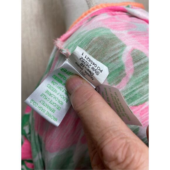 Lilly Pulitzer Women's Pink Green Sneaky Tiki Bonita Cover Up Tunic Small - Picture 4 of 5
